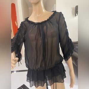 Women’s sheer black top size M